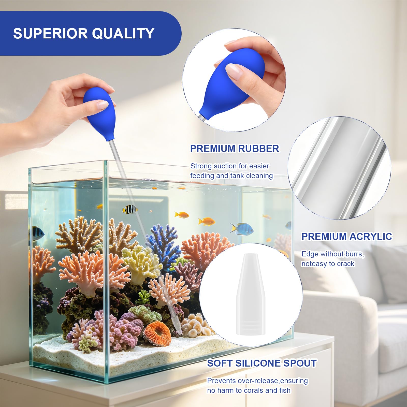 18.5in Coral Food Feeder Pipette For Axolotl Tank, Long Aquarium Spot Feeding Tube For Reef Marine Fish, Aquatic Plant Fertilizer Syringe, Fish Tank Accessories, 2 Pcs photo 8