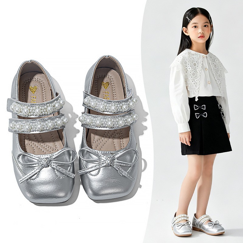 2026 Spring Summer New Girls Leather Shoes, Bow Decor Kids Princess Shoes, Breathable Soft Sole Performance Flats For Baby Girls photo 6
