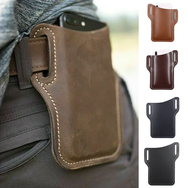 Men Cell Phone Belt Pack Bag Loop Waist Holster Pouch Case Leather Wallet Cover photo 3