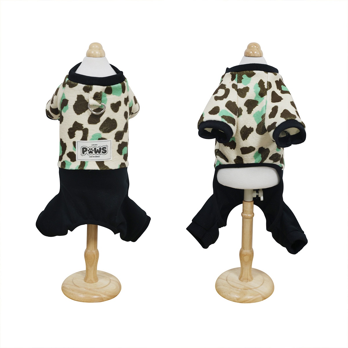 Thickened Four-Leg Full-Body Winter Warm Leopard Print Dog Jumpsuit photo 6