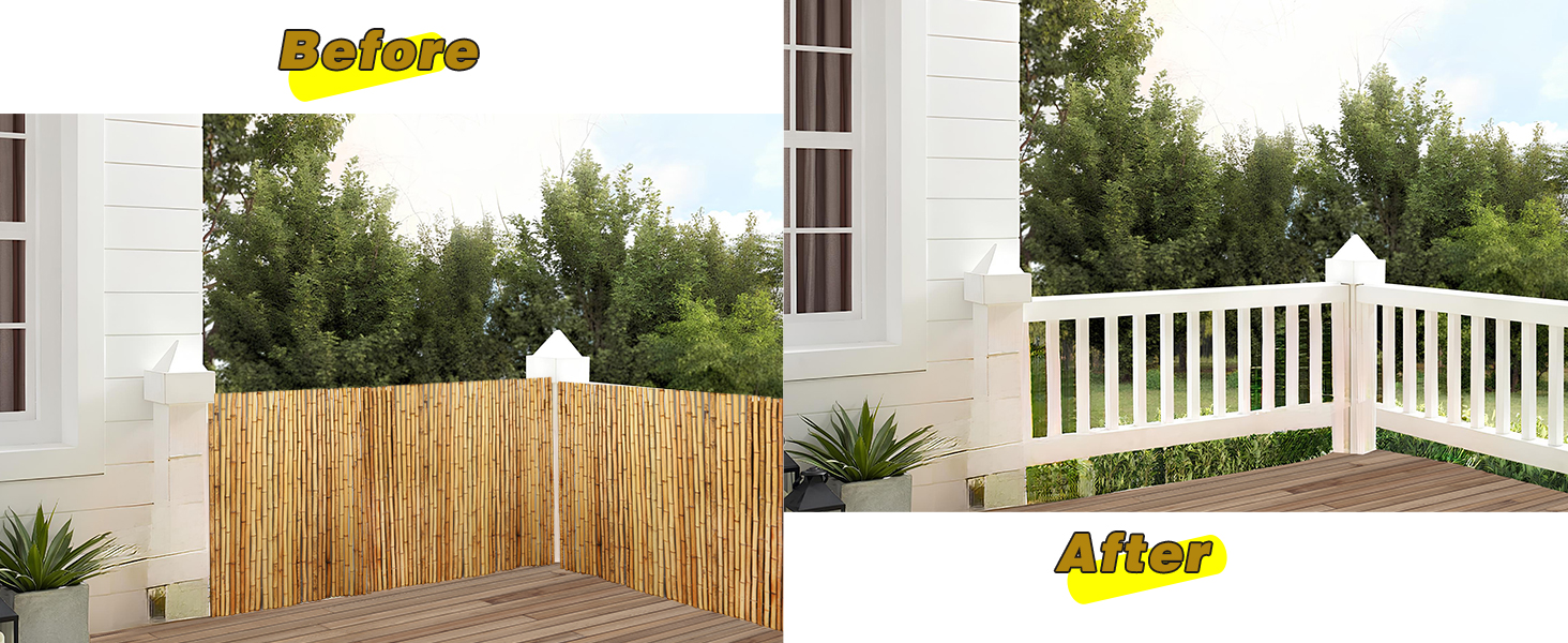 Natural Bamboo Fence Roll 6FT X 8FT , Outside Bamboo Privacy Fencing, Natural Privacy Screen Panels For Garden, Outdoor photo 6