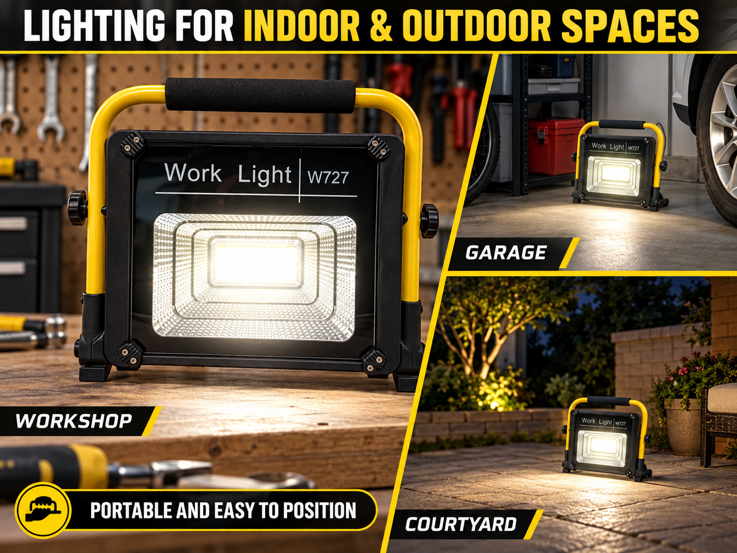 Solar Powered Rechargeable LED Work Light 80W 5000mAh For W727 Street Remote Control Battery Outdoor photo 6