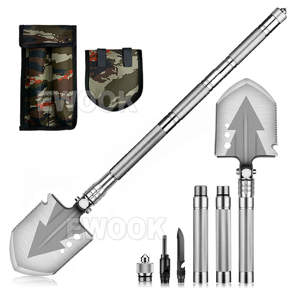 Camping Shovel Folding Outdoor Survival Tools Multifunction Hiking Military photo 1