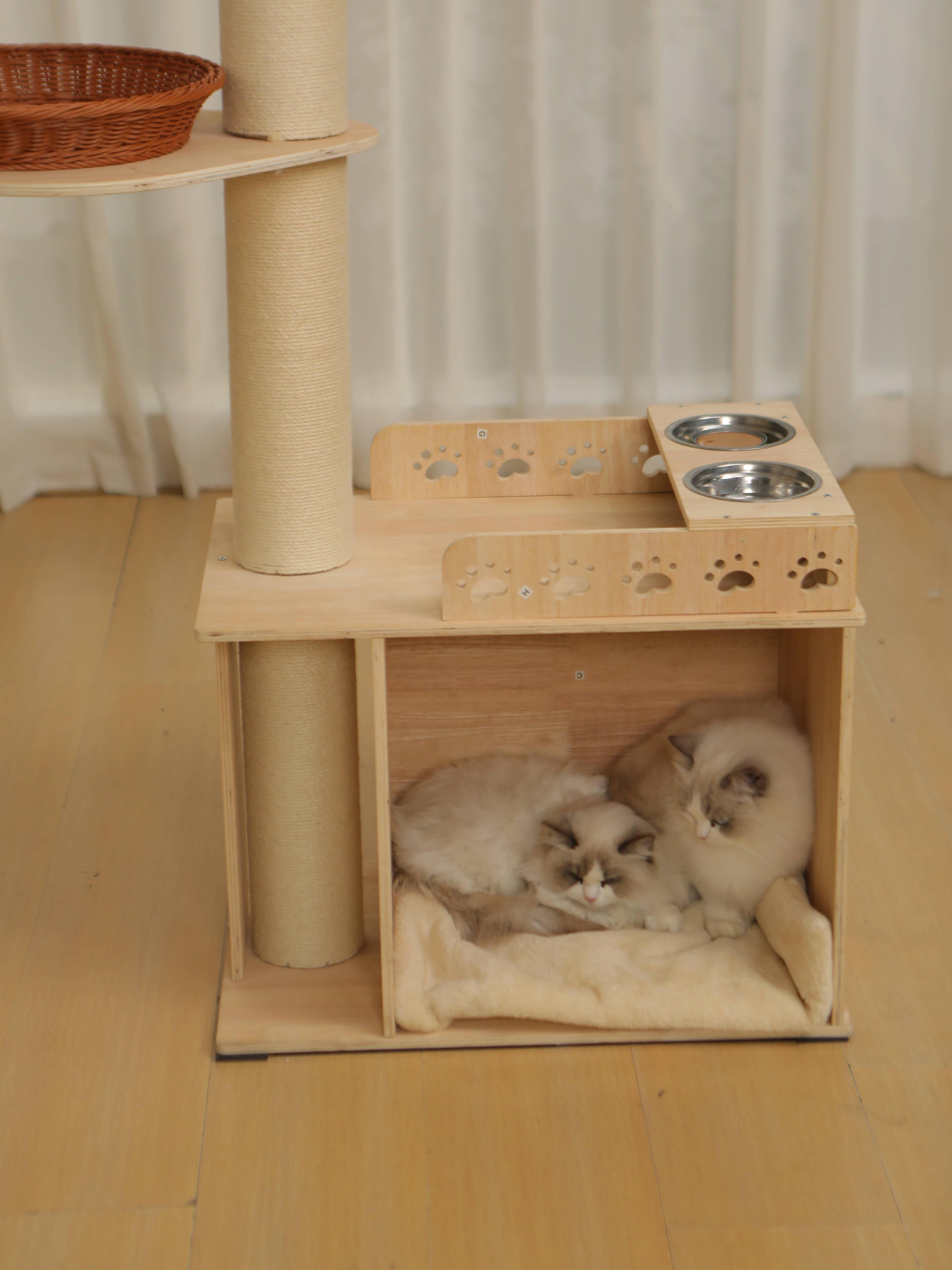 5-Tier Adjustable Cat Tree Tower-Hemp Scratching Post, Perches, Sturdy Indoor-Outdoor Activity Center photo 2