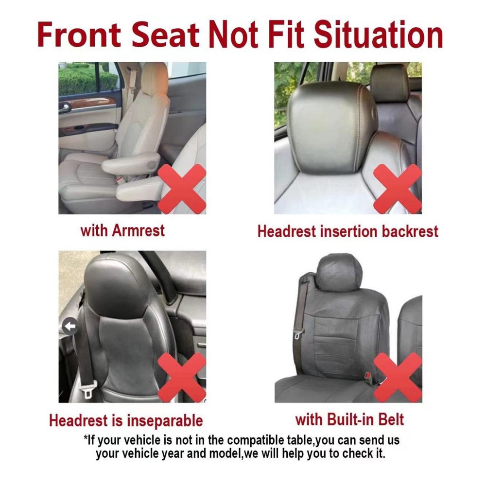 2 Front Car Seat Covers, 2mm Thick, Classic And Durable, Suitable For Small, Medium, And Large Cars, SUVs, And All Seasons photo 2