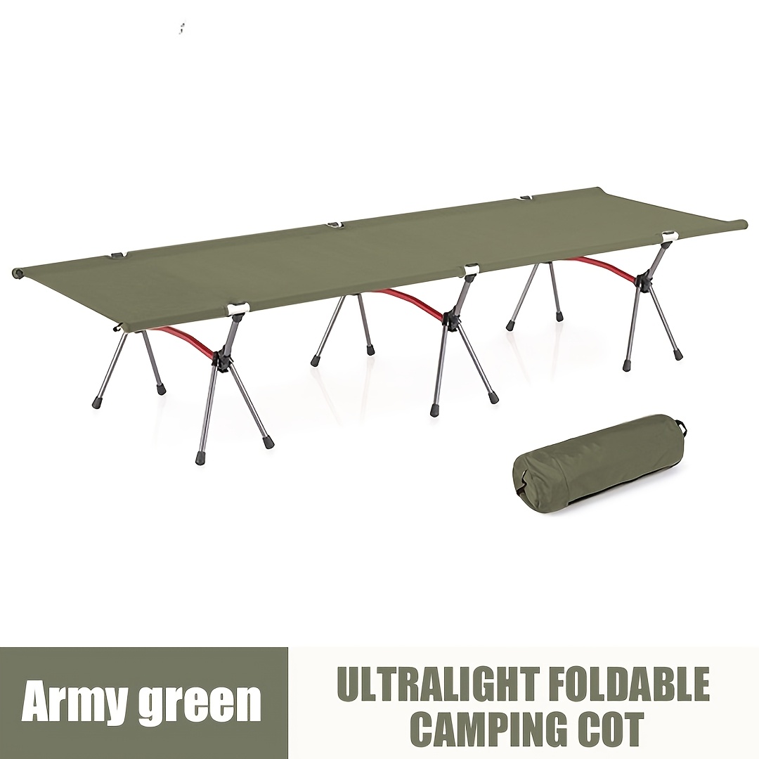 Camping Cot Portable Folding Bed Ultralight Aluminum Alloy Sleep Collapsible Tent Bed With Backpack For Outdoor Indoor Hiking Travel Office Rest photo 8