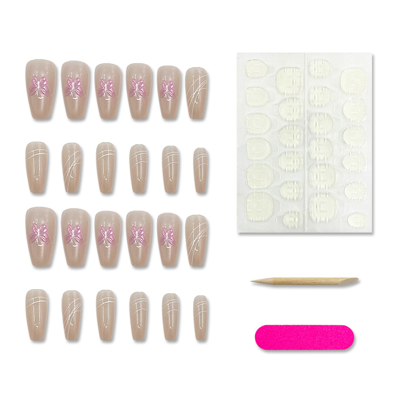 Nude Butterfly Cat-Eye Press-On Nails photo 3