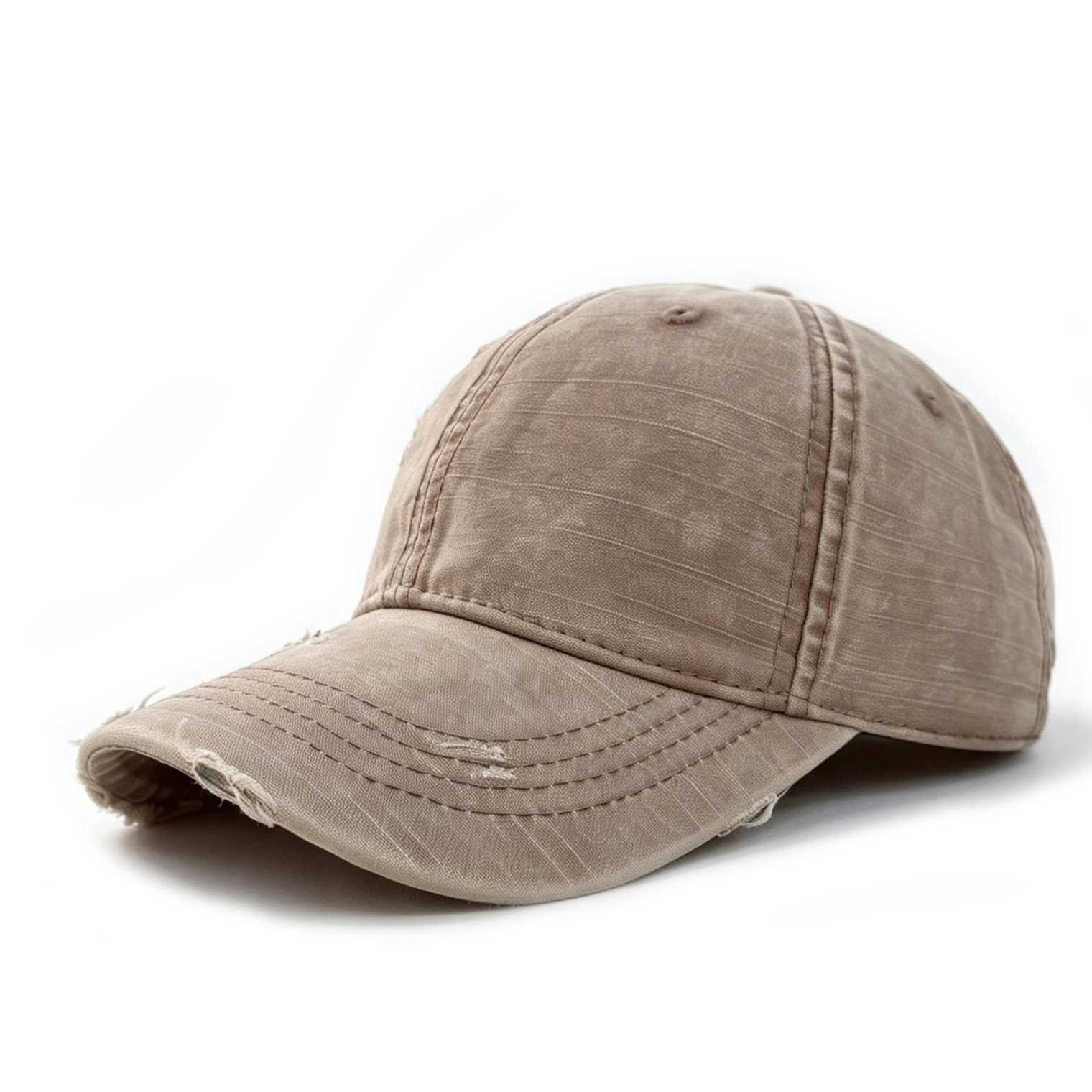 Street Fashion Retro Distressed Denim Holey Baseball Cap With Soft Top And Casual Curved Brim. Perfect For Outdoor Outings photo 2