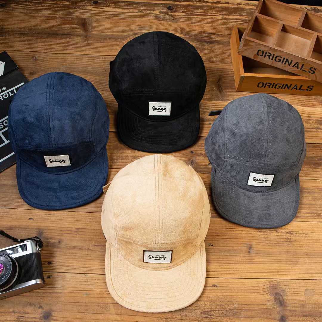 Summer Men's And Women's Identical Suede Fabric Simple Letter Logo Five-panel Hat For Couples, Suitable For Versatile Daily Commuting And Casual Outings. photo 3