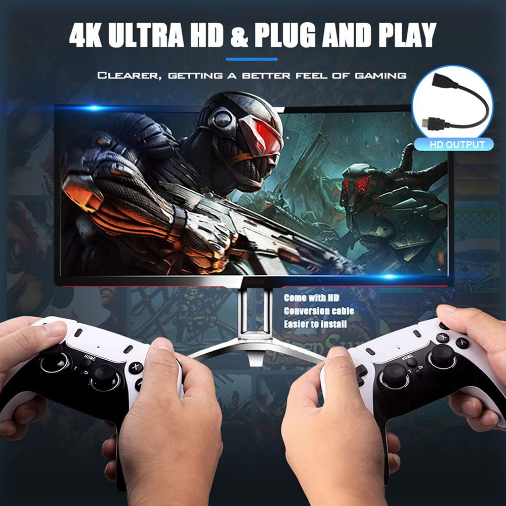 60000-4K  Retro Gaming Console W& 2 Wireless Controller TV Video Game Stick photo 6