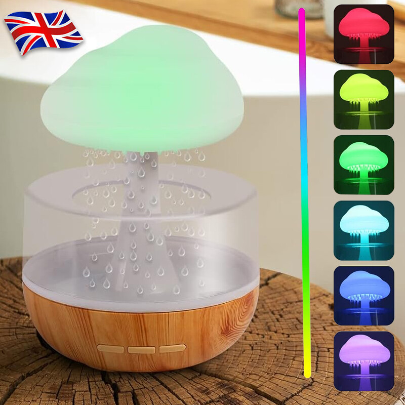 Rain Cloud Air Humidifier 7 Color Night Light Mini Aroma Diffuser Drops Sounds photo 2