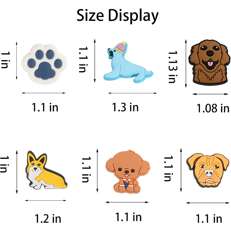 25pcs New Cartoon Animal Dog Series Hole Shoes, Flower Shoes, Buckle Accessories, Cute Garden Shoes Decoration photo 5
