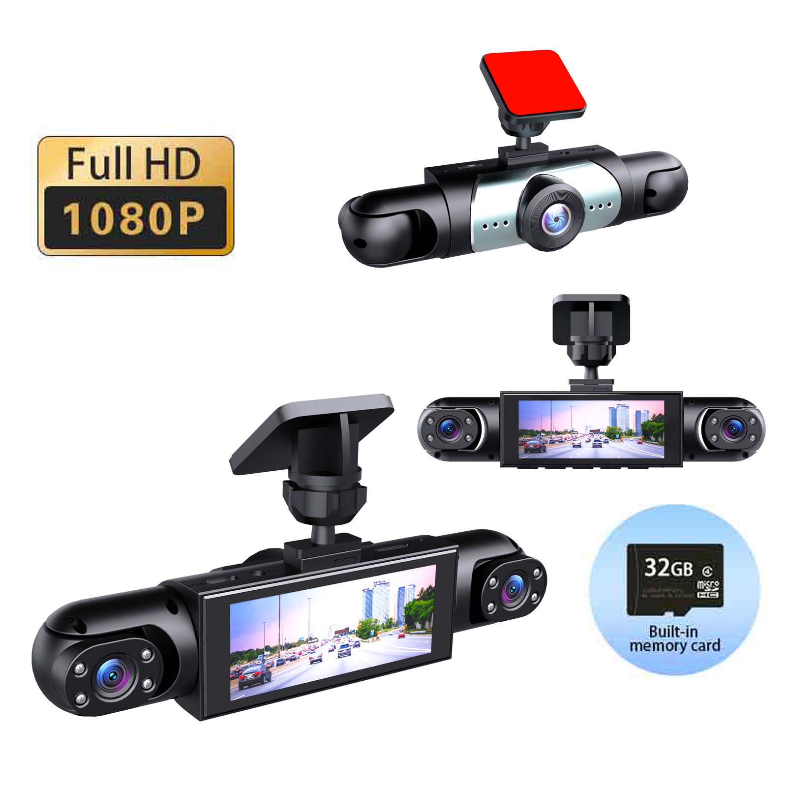 1080P High-definition Driving Recorder With Four Lenses, High-definition Night Vision, Front, Back, Left, Right Recording photo 5