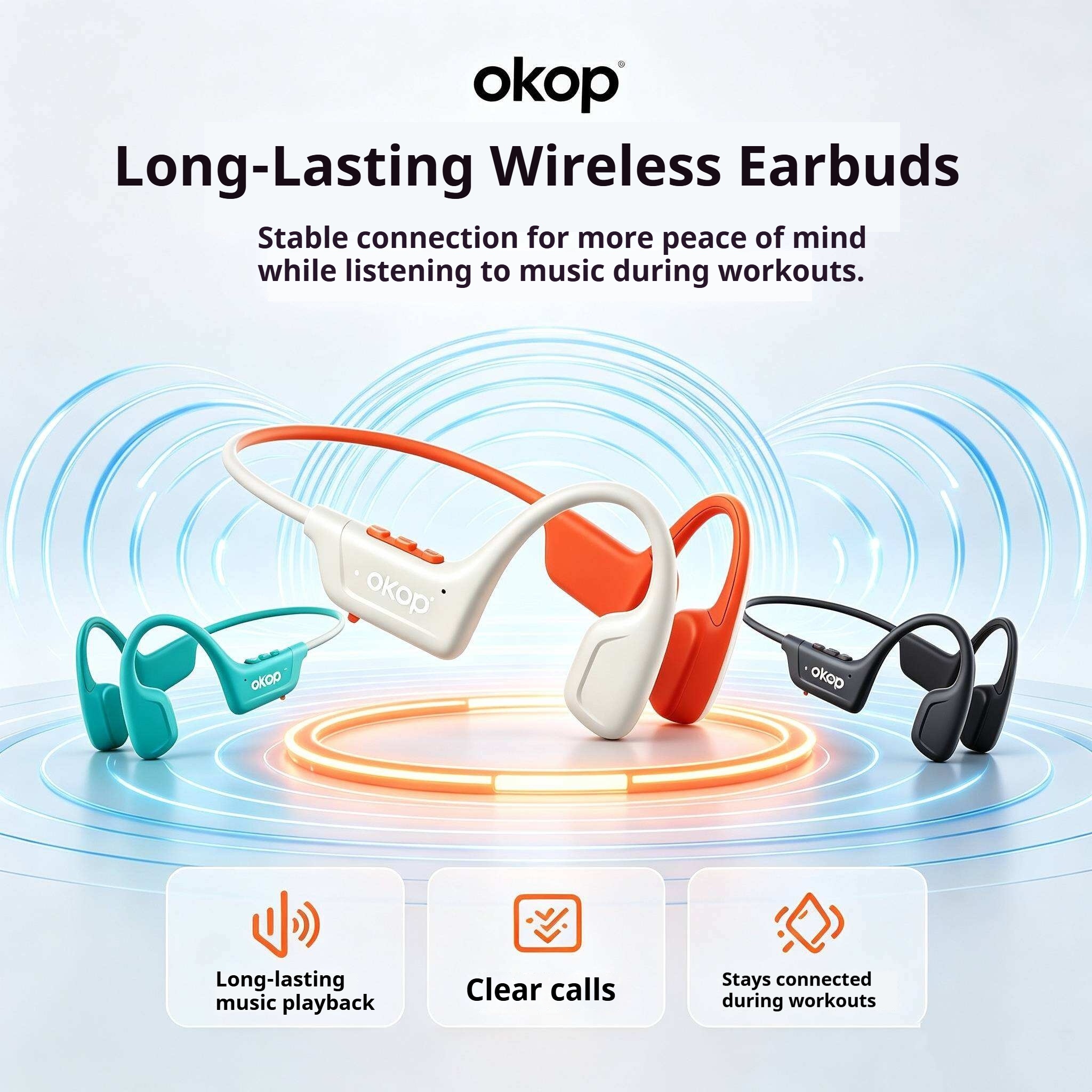 KP-23Ppro Best-selling Wireless Bluetooth Ear-hook Sports Headphones Waterproof Long Battery Life Factory Direct Stock photo 5