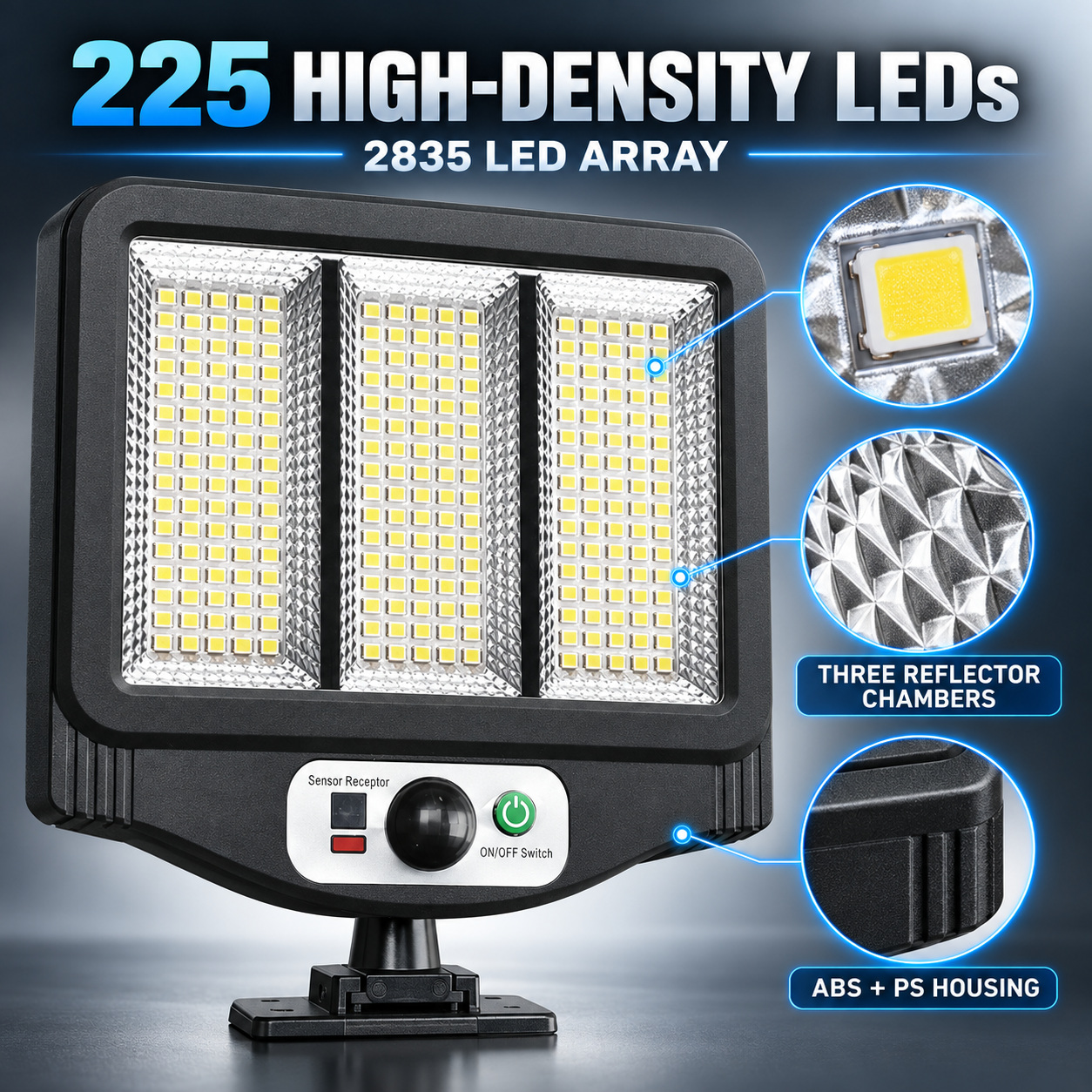 Solar Powered Rechargeable Motion Sensor LED Work Light 1500mAh For Auto W780 3 2 Hour photo 3