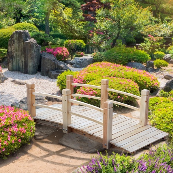 5 Ft Wooden Garden Bridge Footbridge photo 1