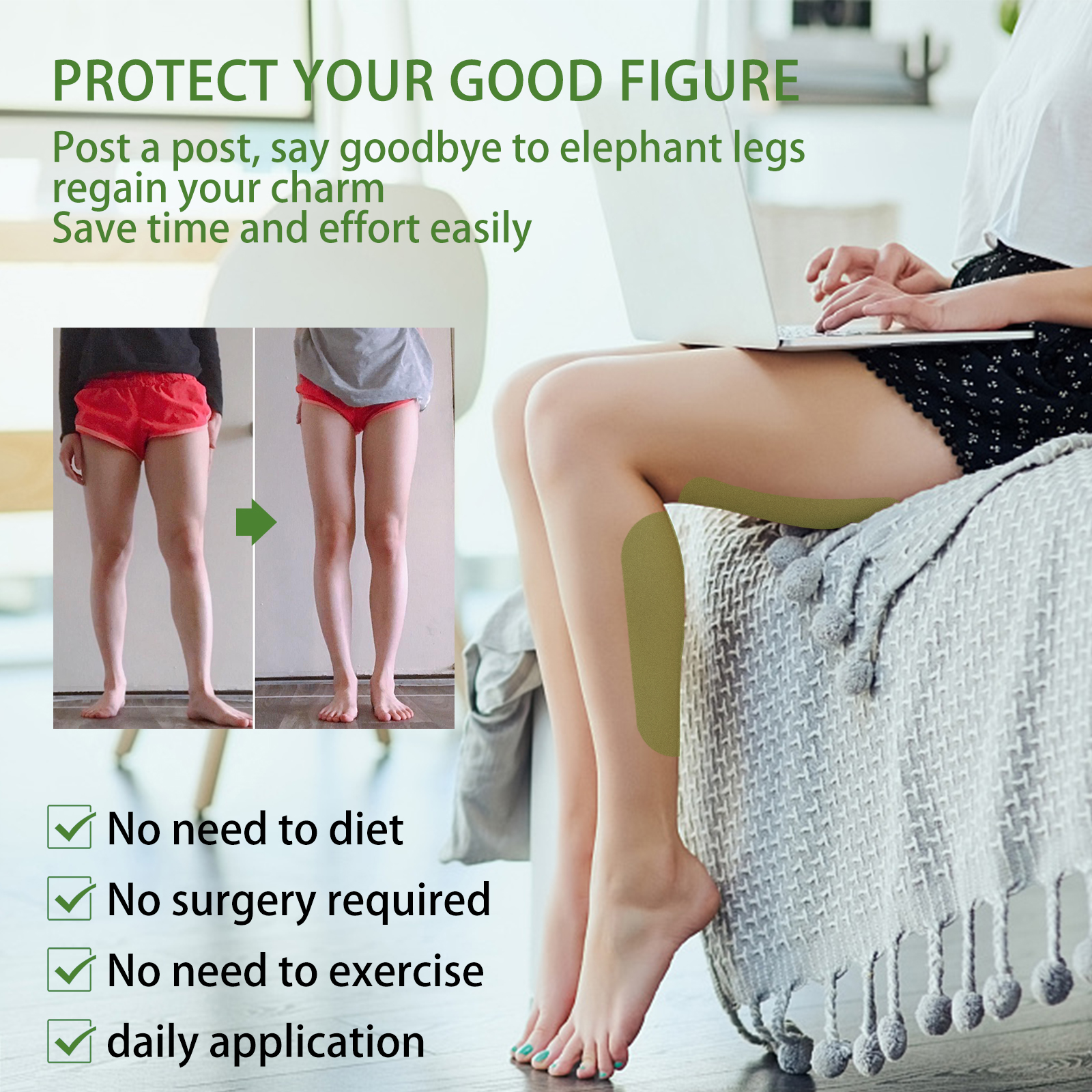 South Moon Wormwood Lower Body Treatment Patch, Leg Muscle Lift Stick Slouch Shape Thighs To Create Tight Legs photo 6