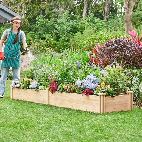 Divisible Planter Box For Home Vegetable Flower, 95inch L X 25inch W X 11inch H, Wood photo 6