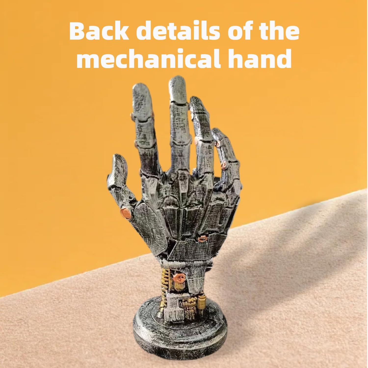 Creative Mechanical Hand Staue, Gaming Controller Holder Stand, Headphone Holder, Necklace Holder, Robot Hand Sculpture, Hand Crafts, Realistic Hand Decor, Modern Home Decor, Gaming Room Decor, Silver photo 3