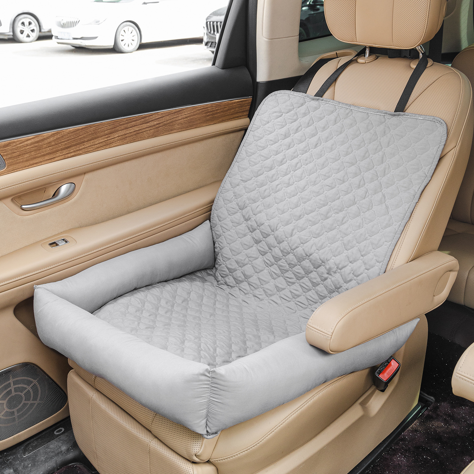 Dog Car Seat For Small Medium Dogs, Pet Front Seat Protector, Black Waterproof & Scratch-Proof Dog Car Seat Cover Booster Sofa, Non-Slip Portable Travel Safety Pet Carrier Bed For Car Truck SUV photo 3