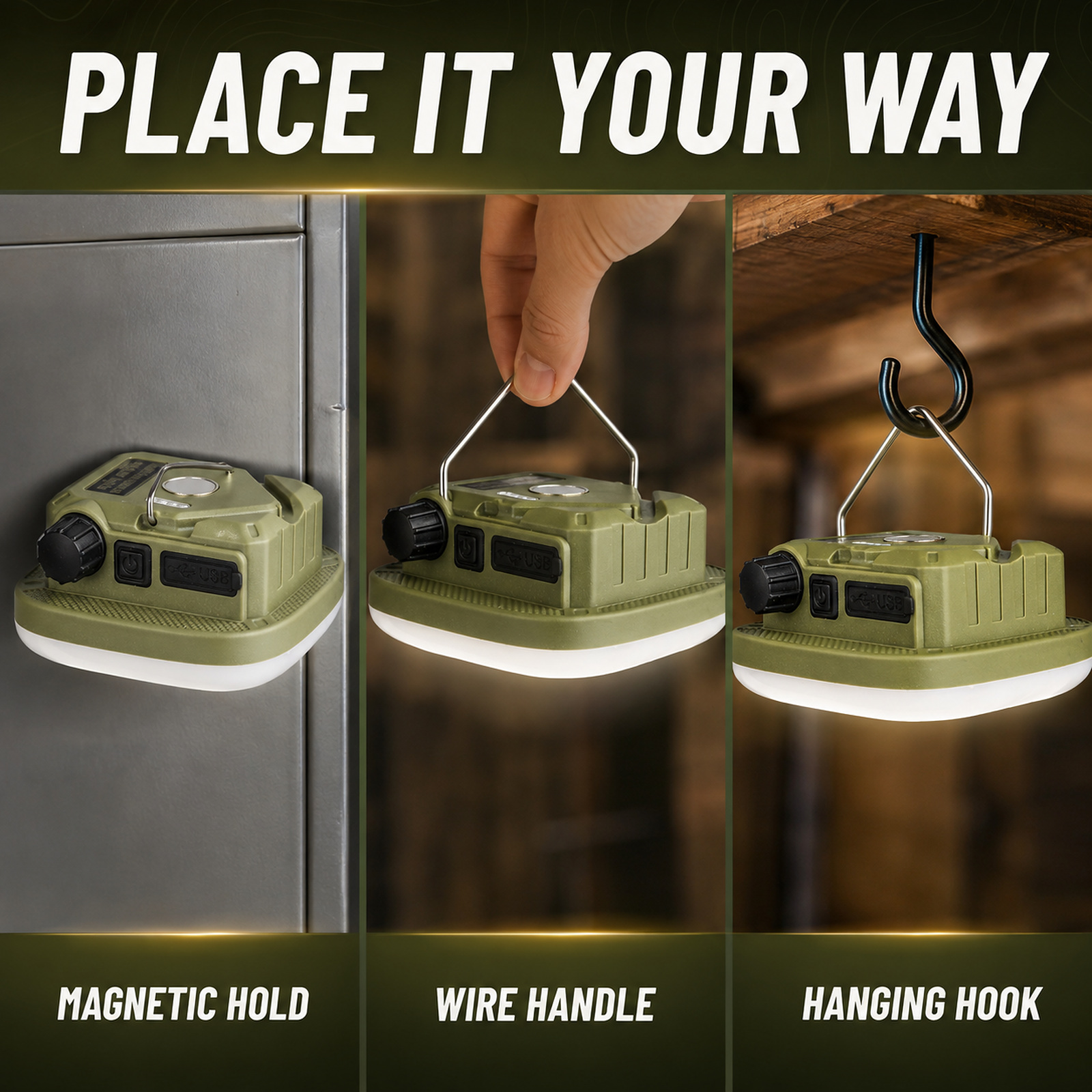 D83 1 Camping Lantern 3000mAh Magnetic Mount Hanging Hook Stepless Dimming Type C For Outdoor photo 3