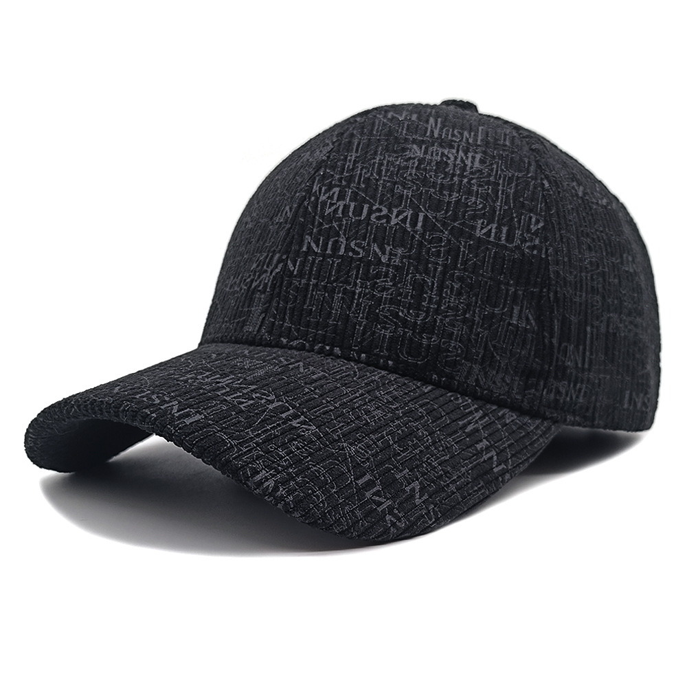 Spring And Autumn British Style Retro Full-Print Lettered Baseball Cap, Corduroy Multi-Purpose Casual Hat For Street Wear, Fashionable And Comfortable Leisure Hat photo 6