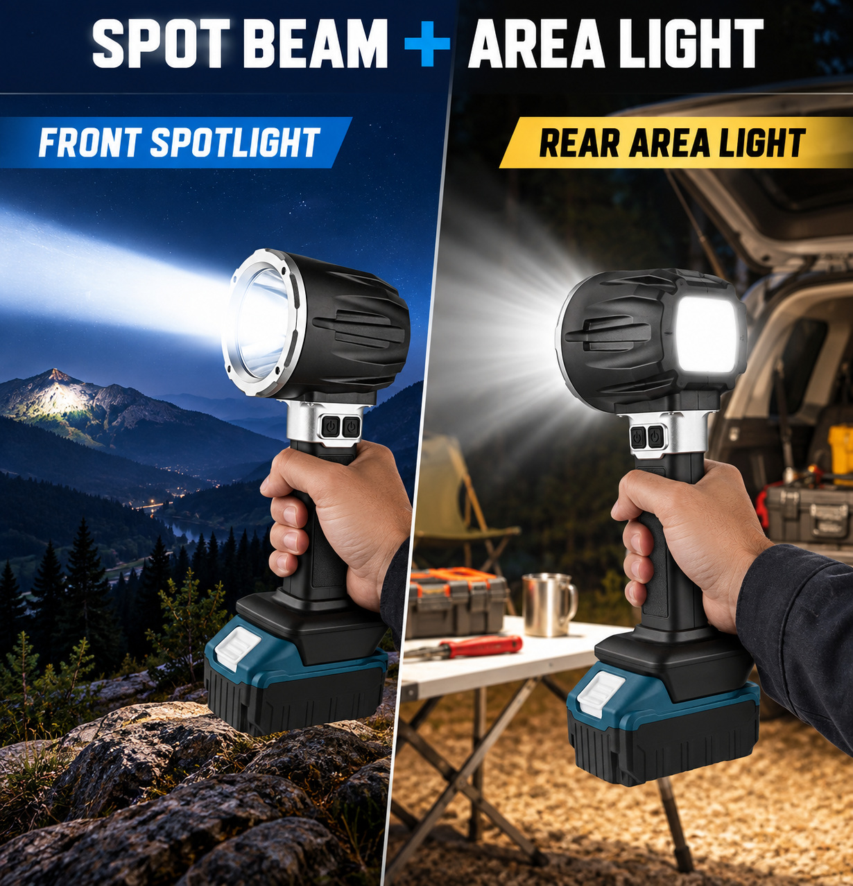 Rechargeable Type C COB LED Work Light 15000mAh W5218A 1400LM 3 Hour Runtime Flashlight 6500mAh photo 6