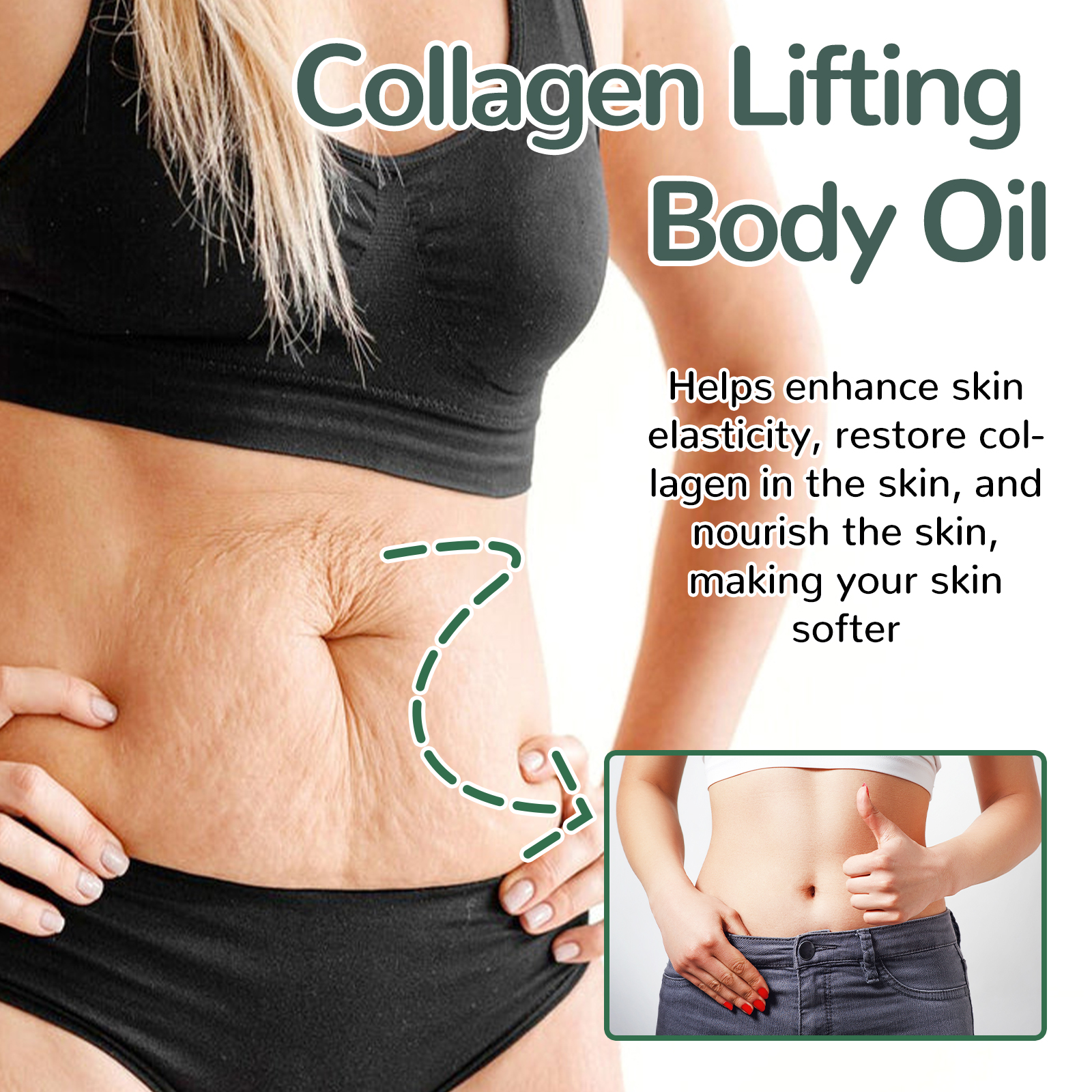 OceAura Collagen Firming Body Oil Hydrates And Firms Arms, Belly Fat, And All-over Body With Massage Oil photo 2
