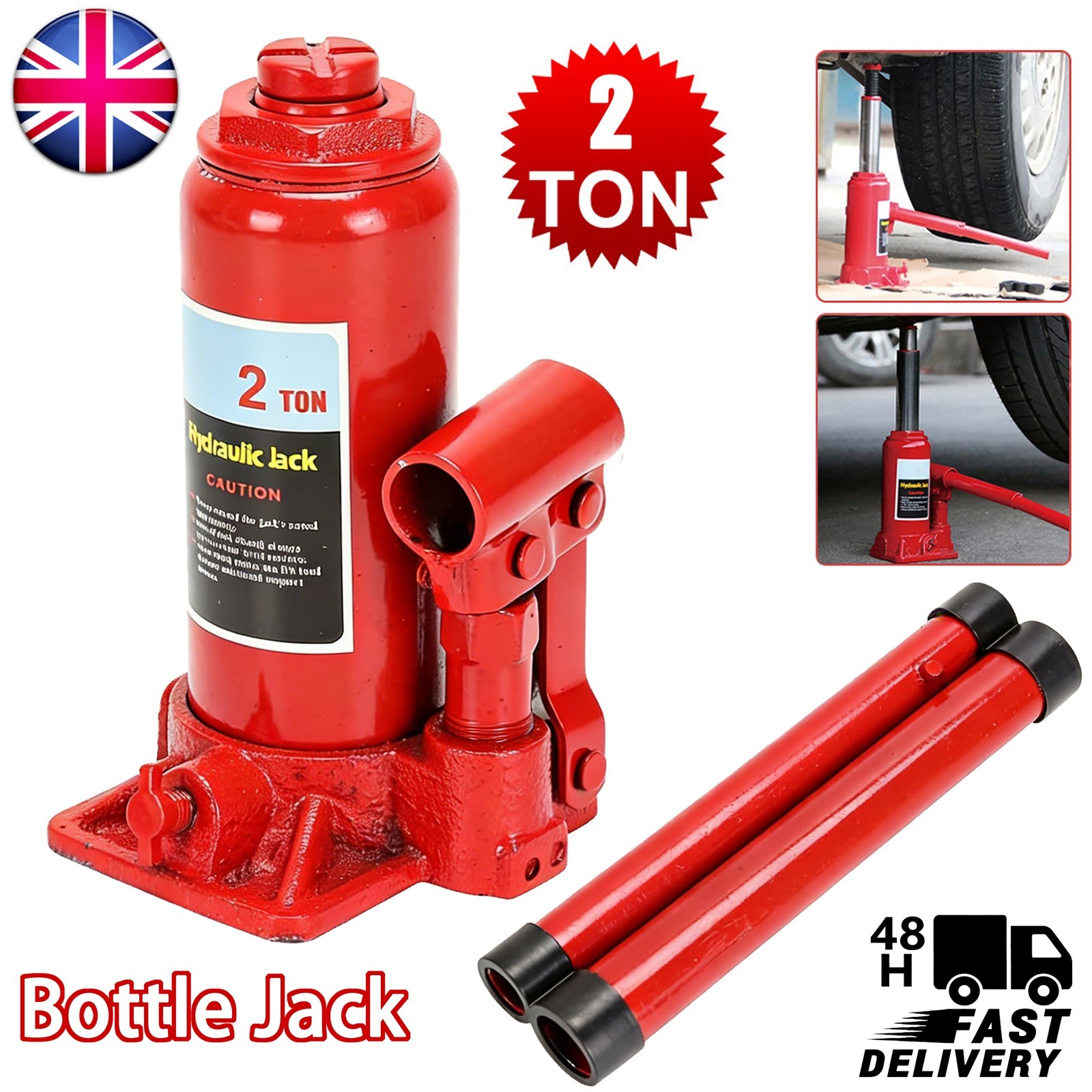 Hydraulic Bottle Jack 2 Ton High Lift For Car Van Truck Boat Automotive Repair photo 1