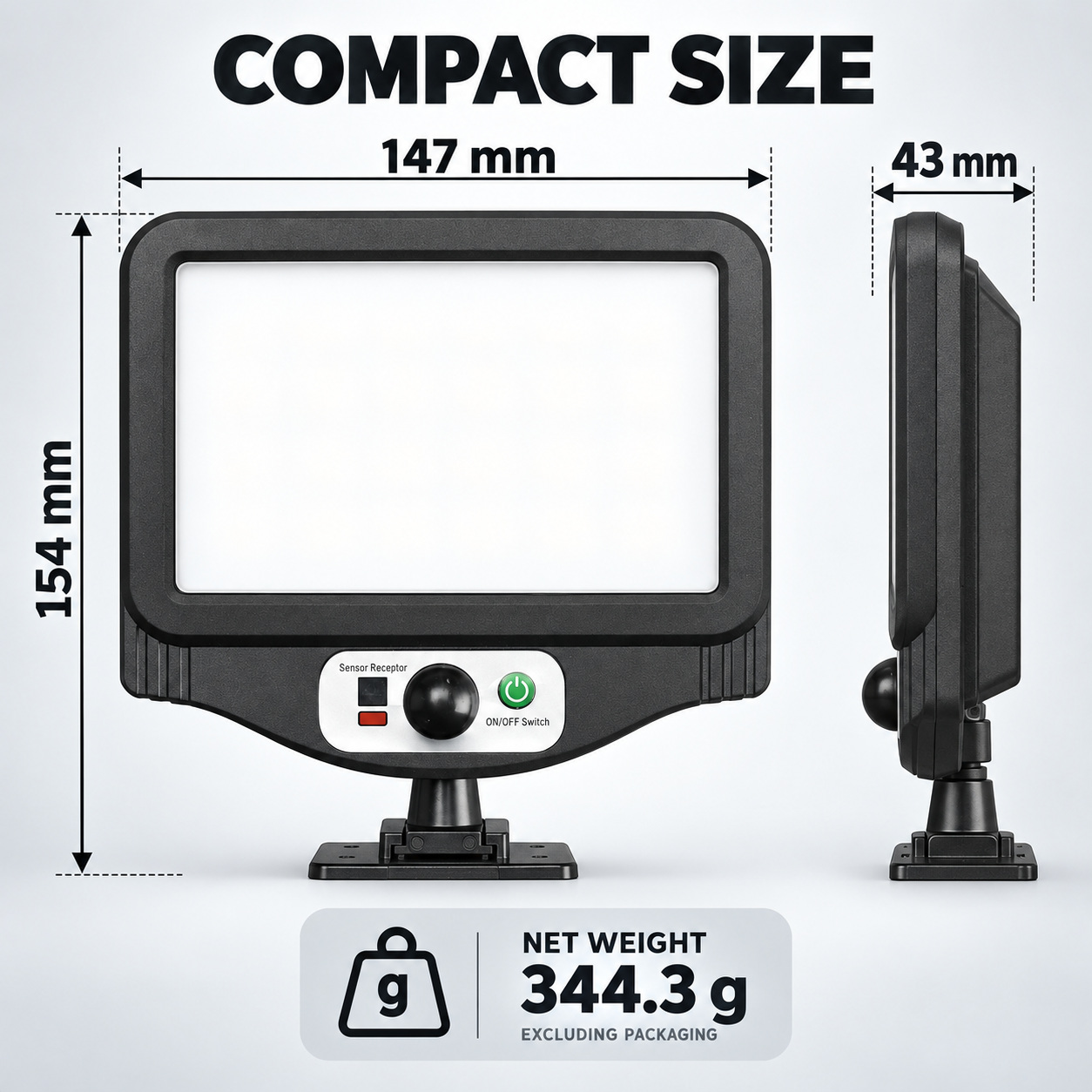 Solar Powered Rechargeable Motion Sensor LED Work Light 1500mAh For Auto W780 5 Remote Control photo 7