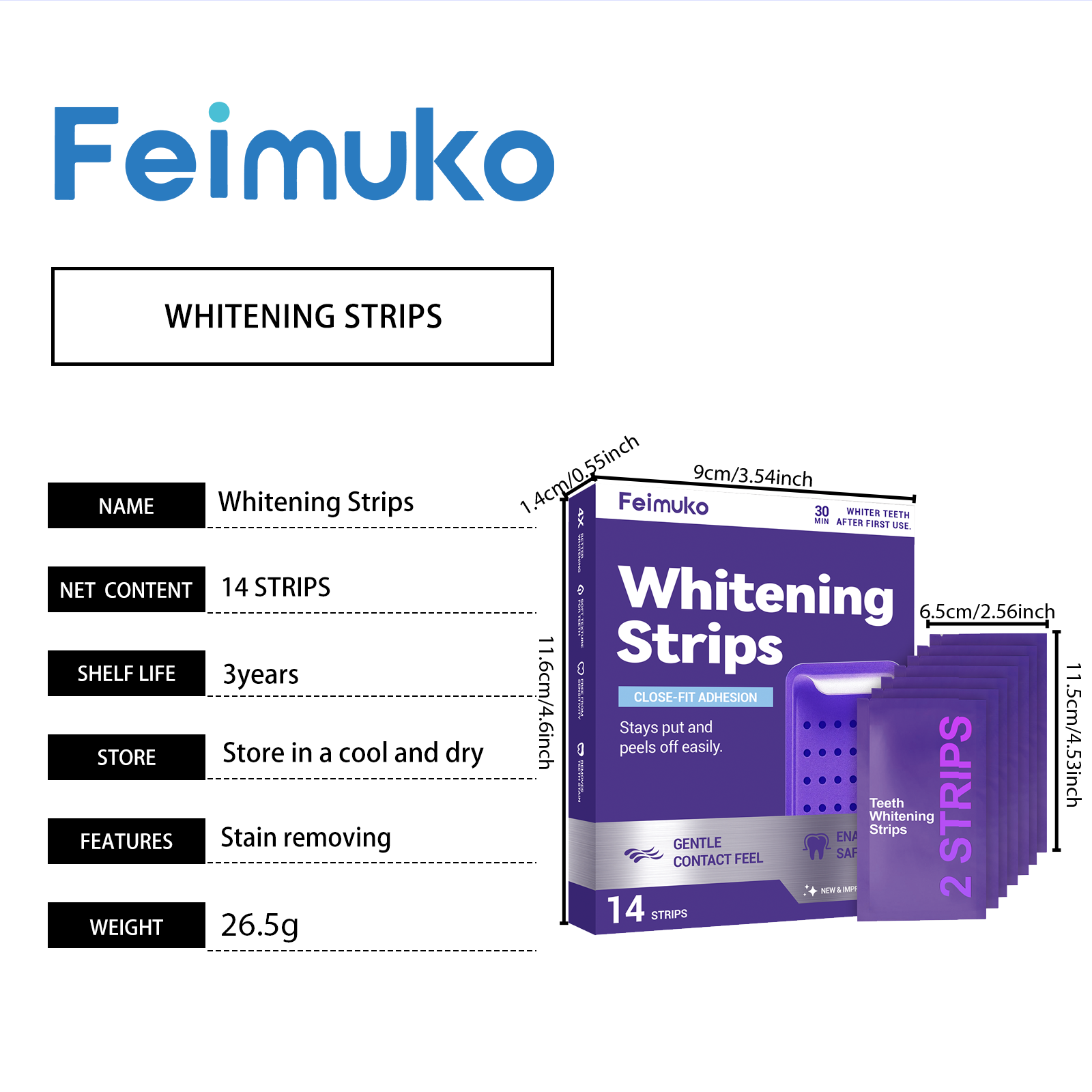 Purple Whitening And Stain-Removing Tooth Stickers 7 Pieces Per Pack photo 2