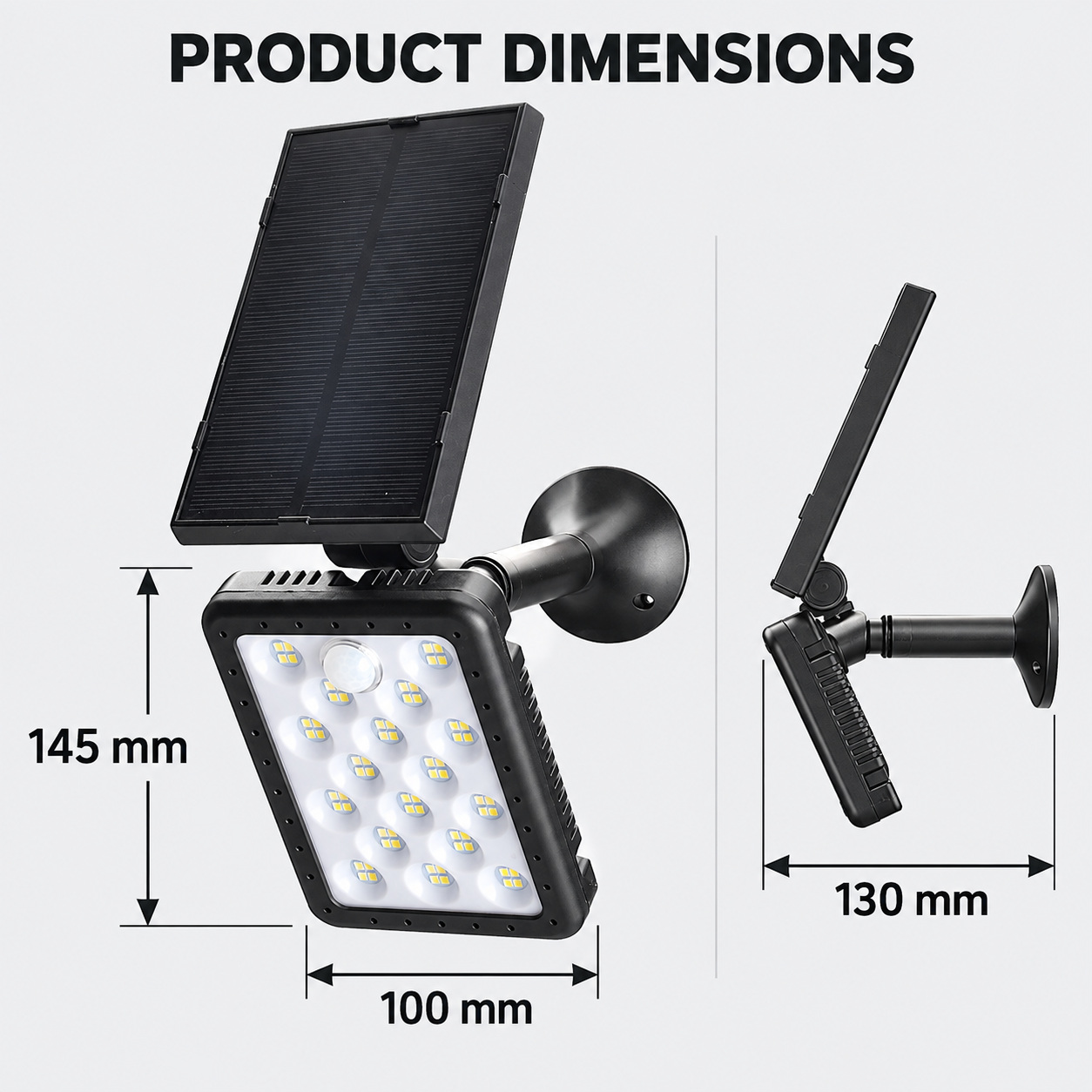 Solar Powered Rechargeable Motion Sensor LED Work Light 1500mAh For Auto W775A 1x 18650 Battery photo 6