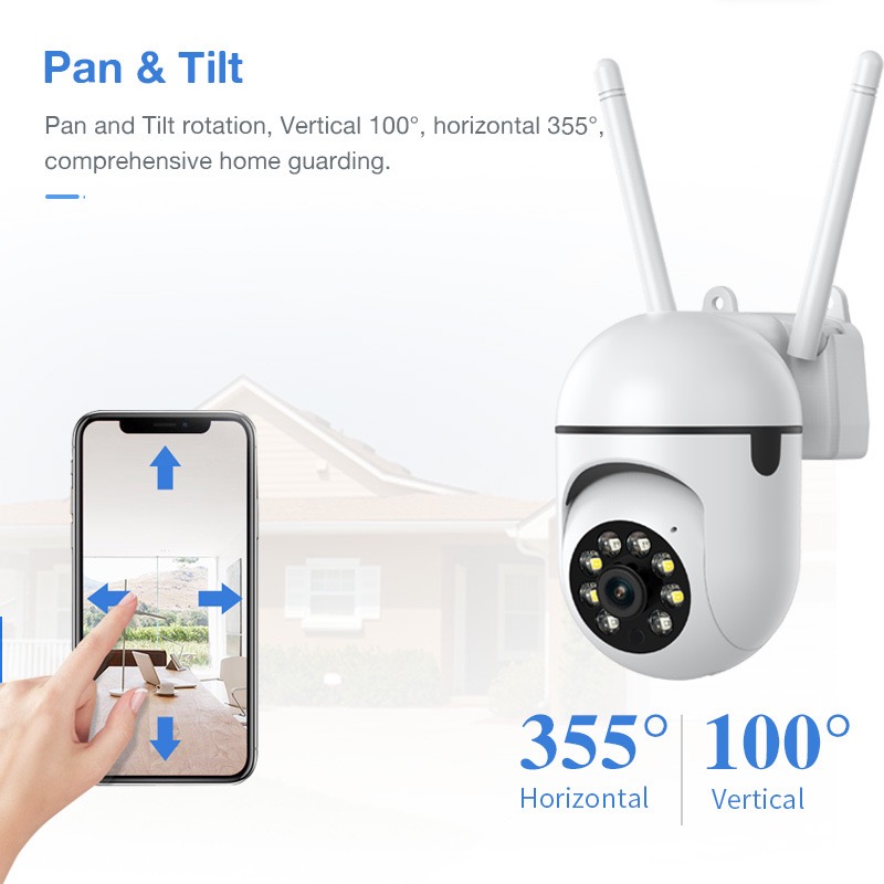 1080P Outdoor Wired WiFi PTZ Security Camera, 2.4G&5GWiFi, Auto Tracking, 2 Way Audio, Spot Night Vision, SD Card & Cloud Storage photo 3