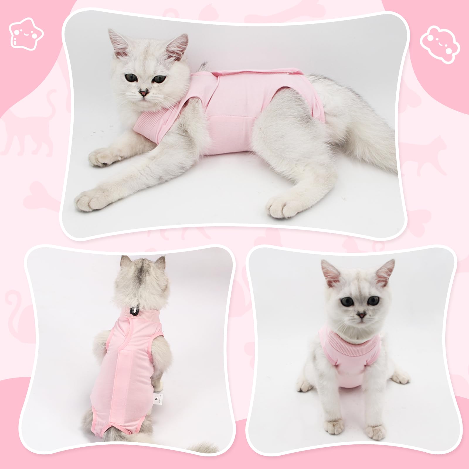 Cat Recovery Suit Cat Onesie For Cats After Surgery For Abdominal Wounds  Cat Onesie For Cats After Surgery Female, Kitten Recovery Suit, Soft E-Collar  After Spay Bodysuit Anti Licking photo 3