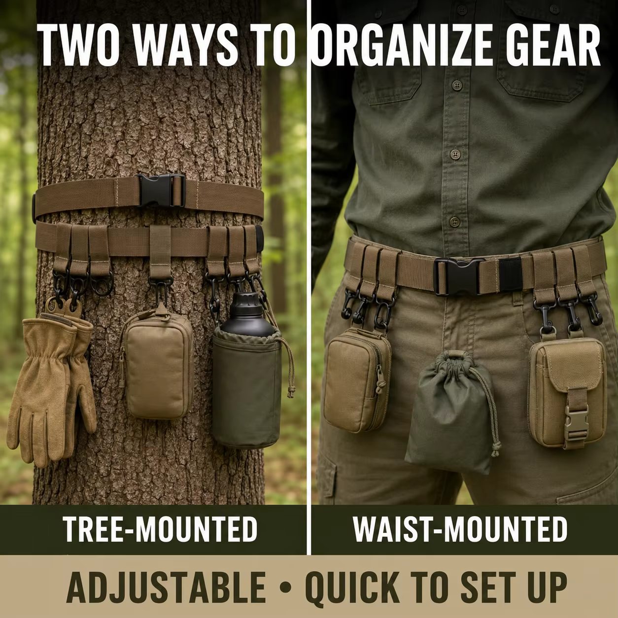 Dual-Purpose High Pressure Security Hunting Strap Durable Oxford Cloth With MOLLE For Hunting Belt And Tree Stand Use photo 3