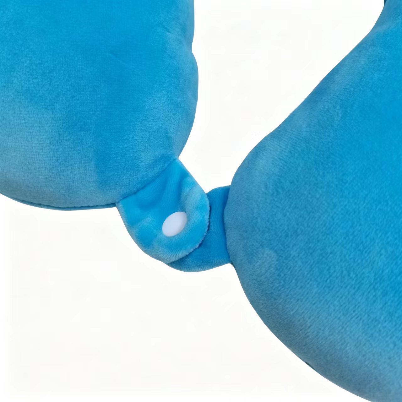 Cute Blue Cartoon Bear Plush Travel Neck Pillow, PP Cotton Filled U Shaped Neck Support Cushion, Soft Fluffy Neck Rest For Airplane Car Office Nap photo 2