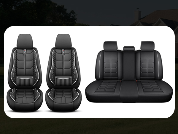 Ergonomic Lumbar Support Full Leather Car Seat Covers Full Set 5 Seats Comfort Auto Seat Cushion photo 4