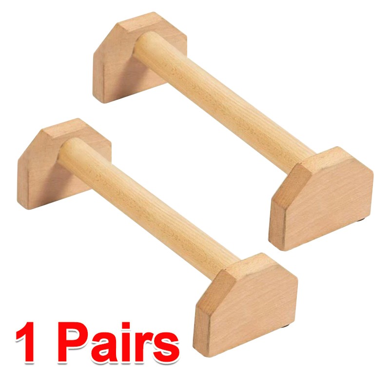1 Pair 30cm Wooden Push Up Bars Parallettes Bars Home Gym Workout Equipment photo 7