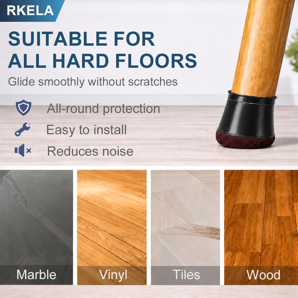Chair Leg Floor Protectors 16 Units, Silicone Covers For Hardwood Floors, Furniture Feet Caps For Chairs And Tables photo 5