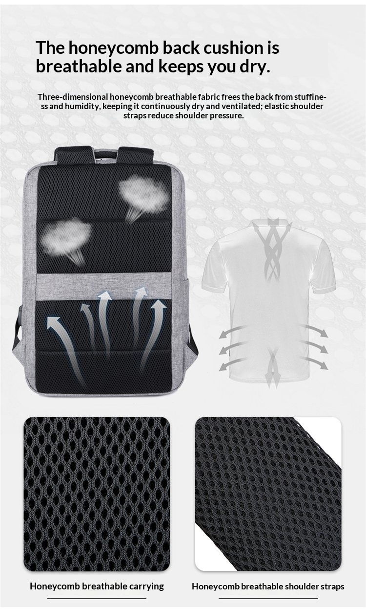 New Backpack For Men, Large Capacity Backpack, Multifunctional Backpack, Business Computer Bag, USB Charging Backpack - Black photo 7
