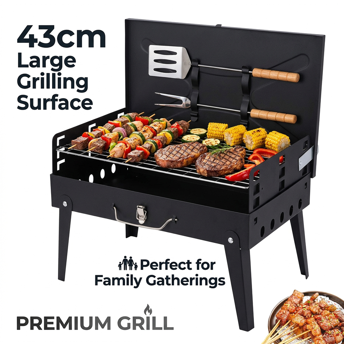 Barbecue Grill Portable Folding Charcoal Travel Picnic Party Outdoor BBQ Grill photo 4
