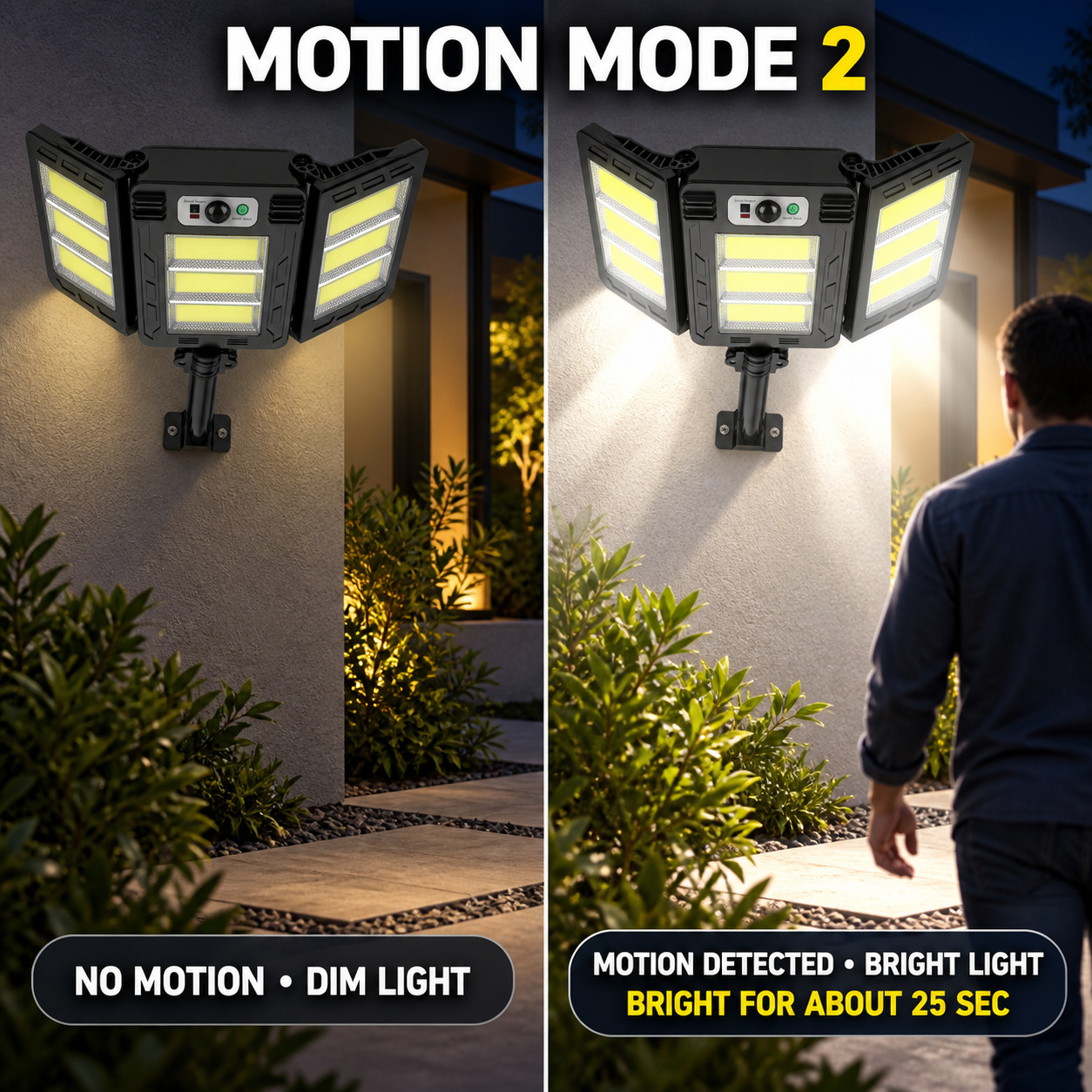 Solar Powered Rechargeable Motion Sensor COB LED Work Light 3000mAh For Auto W786 3 Street photo 5
