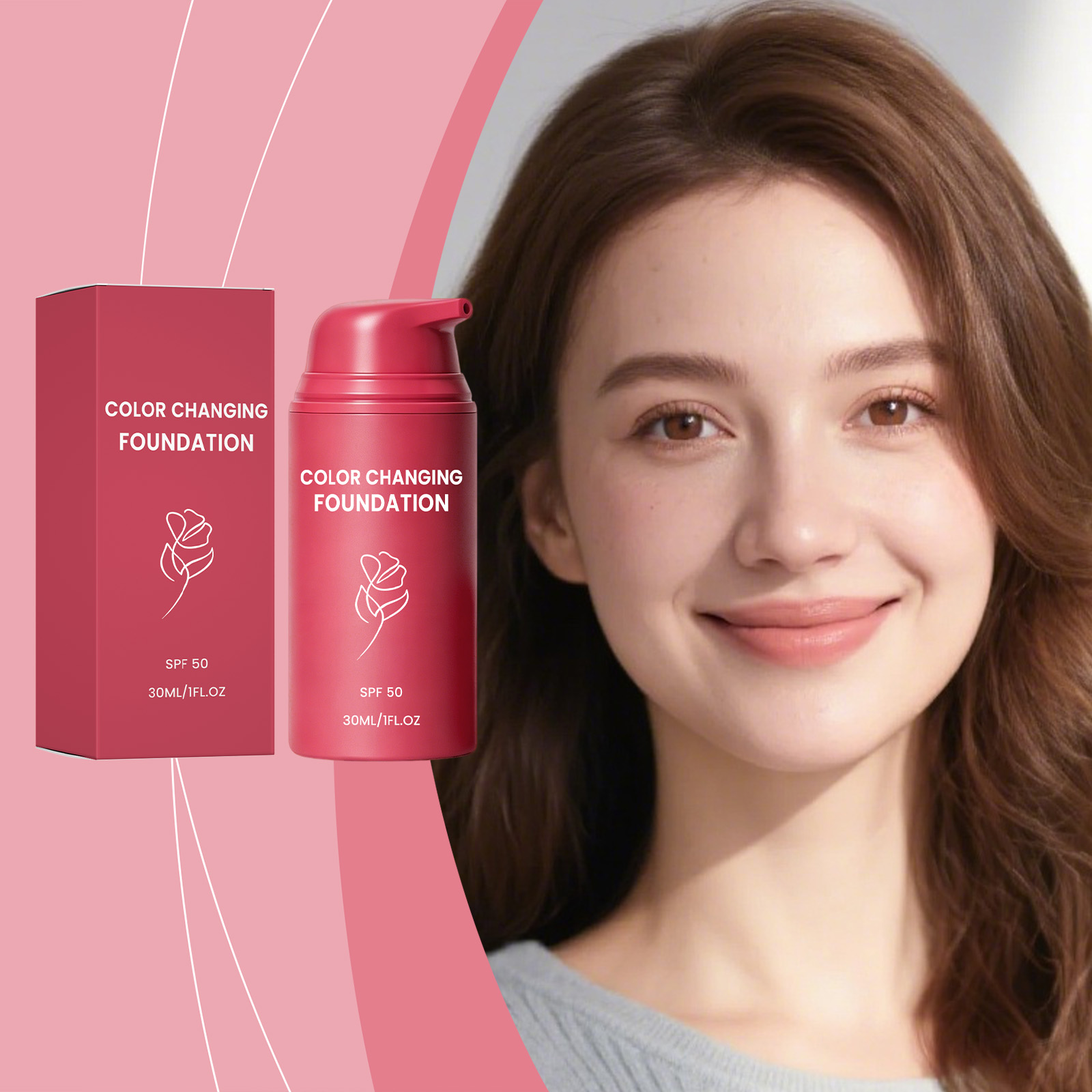 Temperature-adjustable Foundation Liquid  Natural Color 30ml Per Pack photo 2