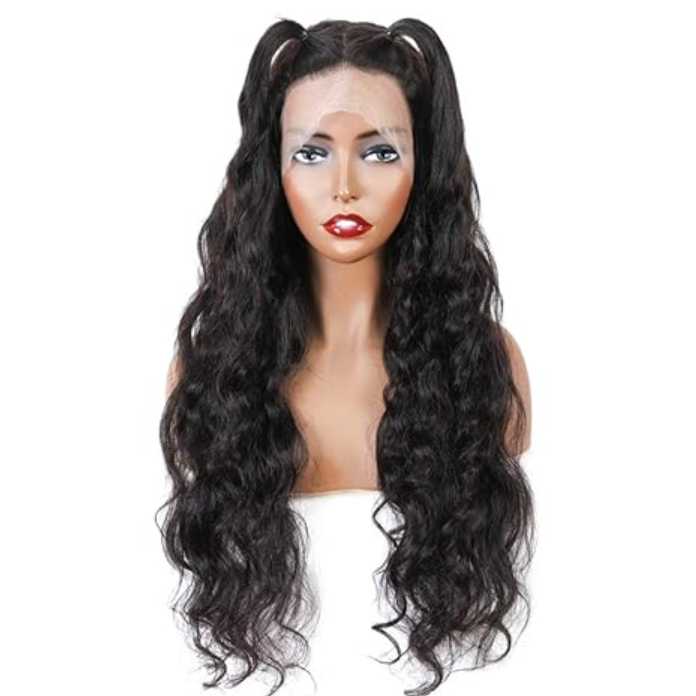 13x4 Front Lace Loose Human Hair Wig Natural Color Density photo 3
