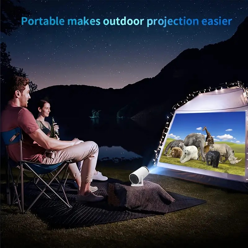 Smart Portable  Theater Projector With Trapezoidal Image Correction,  Wifi 6 Support, Android 12 And Multiple Ports, Mini Size For Phone And Laptop photo 4