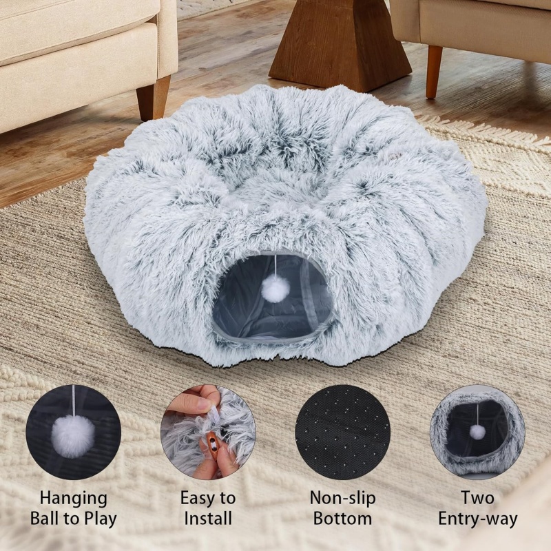 Cat Tunnel Bed Cat Nest Interactive Toy For Small Medium Large Cats Exercise photo 2