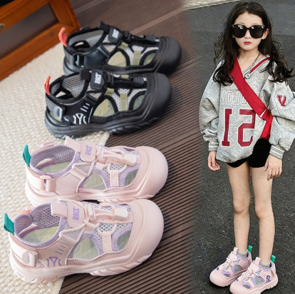 2026 Summer New Kids Sports Sandals, Boys Anti-slip Toe-protection Sandals, Girls Hollow Out Breathable Beach Shoes photo 2
