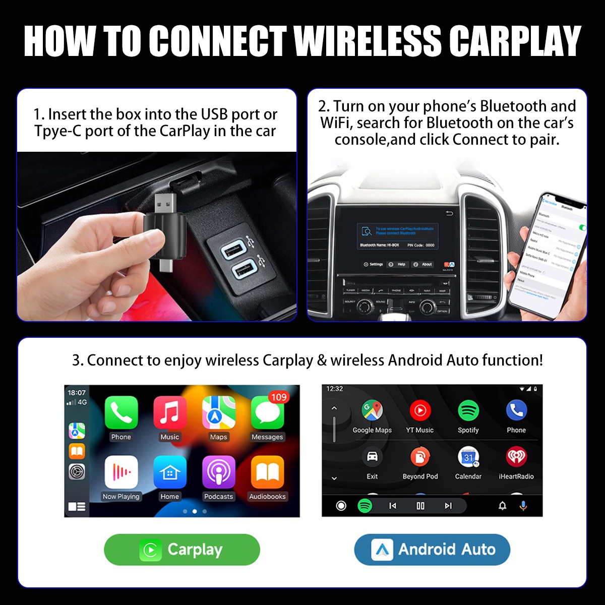 Mini Wireless Carplay Android Auto Wireless Adapter & Carplay Wireless Adapter photo 5