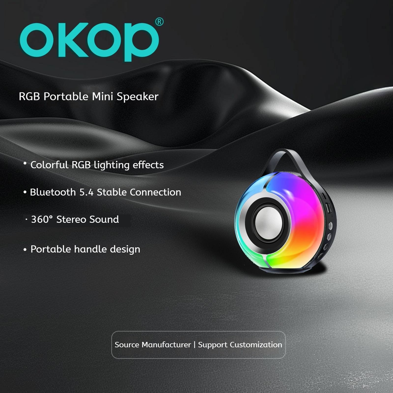 KP-822 Best-selling Wireless Bluetooth Speaker Featuring A Portable Handle Vibrant RGB Lighting And Long Battery Life Factory Stock Available For Outdoor Use photo 2