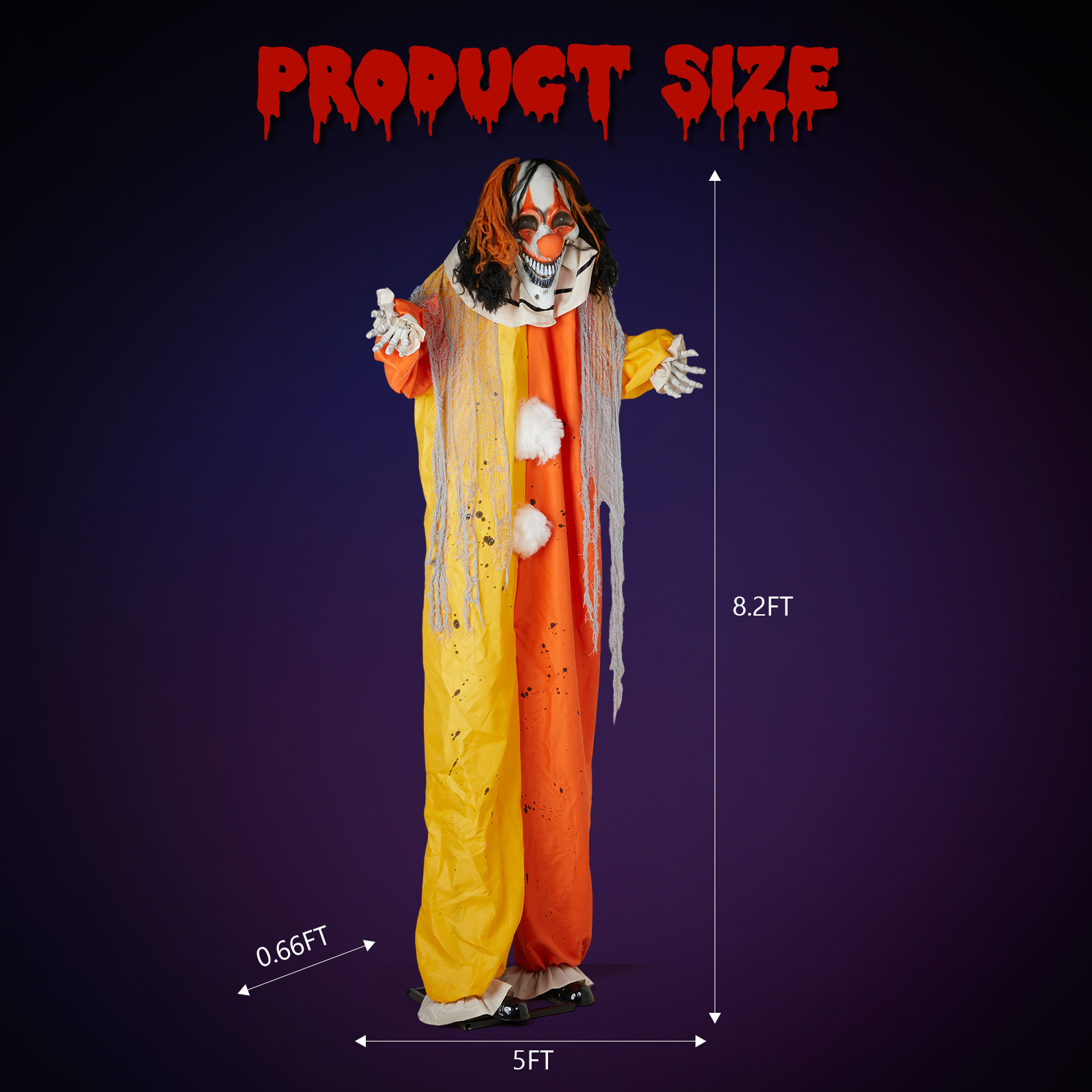 8.2ft   Red Eyed  Clown Outdoor Halloween Decorations photo 6